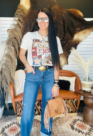 XOXO Missouri Pennant Patch Rodeo Tee-Graphic Tees-XOXO ART & Co-Motis & Co Boutique, Women's Fashion Boutique in Carthage, Missouri