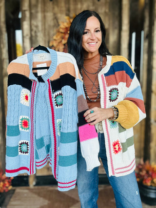 Cira Crochet Patchwork Cardigan