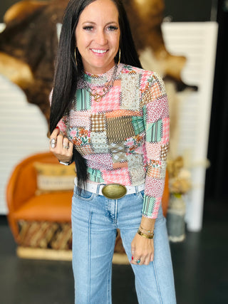 Mattie Mosaic Spring Mesh Top