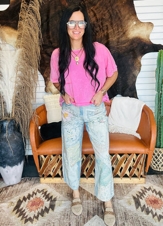 Patrick Patchwork Print Denim Jeans