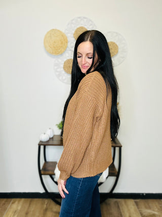 Chunky Open Front Cardigan Camel - Anna-Cardigans-staccato-Motis & Co Boutique, Women's Fashion Boutique in Carthage, Missouri