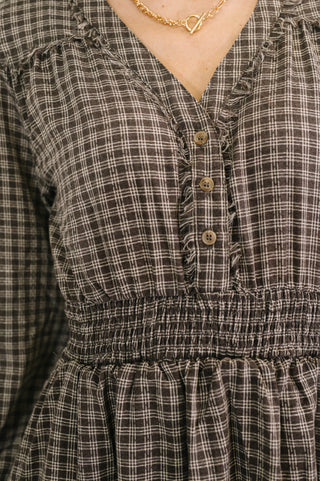 Fairytale Plot Plaid Midi Dress-Dresses-Ave Shops-Motis & Co Boutique, Women's Fashion Boutique in Carthage, Missouri