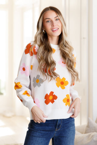 Falling Flowers Floral Sweater-Sweaters-Ave Shops-Motis & Co Boutique, Women's Fashion Boutique in Carthage, Missouri