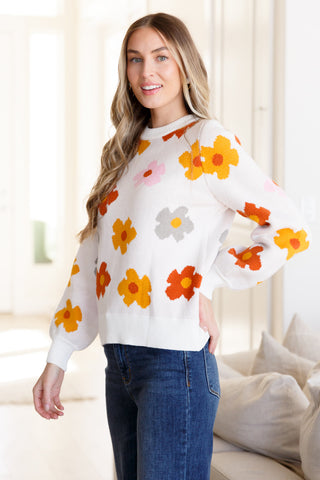 Falling Flowers Floral Sweater-Sweaters-Ave Shops-Motis & Co Boutique, Women's Fashion Boutique in Carthage, Missouri