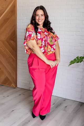 Flit About Floral Top in Pink-Short Sleeves-Ave-Motis & Co Boutique, Women's Fashion Boutique in Carthage, Missouri