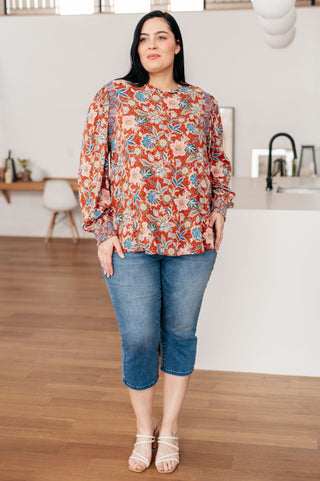 Floral Delight Blouse-Blouses-Ave Shops-Motis & Co Boutique, Women's Fashion Boutique in Carthage, Missouri