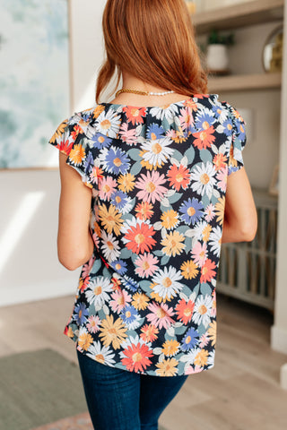 Flower Power Floral Top-Short Sleeves-Ave-Motis & Co Boutique, Women's Fashion Boutique in Carthage, Missouri