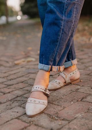 Laramie Kodiak White Leather Ballerina Mule by Agave Sky-Mules-Agave Sky-Motis & Co Boutique, Women's Fashion Boutique in Carthage, Missouri