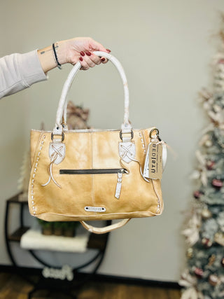 Rockababy Rustic Cashew Leather Handbag-Handbags-Bedstu-Motis & Co Boutique, Women's Fashion Boutique in Carthage, Missouri