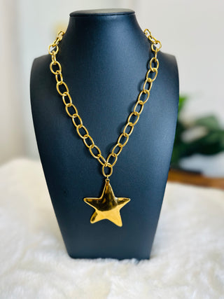 Chunky Gold-Plated Star Necklace | The Star-Necklaces-ChanSutt-Motis & Co Boutique, Women's Fashion Boutique in Carthage, Missouri