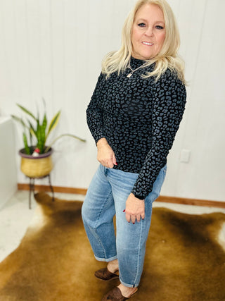 Vicky Velvet Grey Leopard Print Top-Long Sleeves-Very J-Motis & Co Boutique, Women's Fashion Boutique in Carthage, Missouri