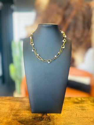 Jennifer Gold Paperclip Pearl Necklace-Necklace-ChanSutt-Motis & Co Boutique, Women's Fashion Boutique in Carthage, Missouri