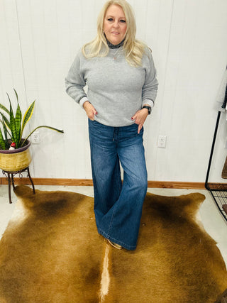 Wade Wide Leg Judy Blue Palazzo Jeans-Pants-Judy Blue-Motis & Co Boutique, Women's Fashion Boutique in Carthage, Missouri