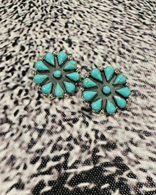 Hugo Authentic Sterling Silver and Turquoise Earrings-Motis & CO-Motis & Co Boutique, Women's Fashion Boutique in Carthage, Missouri