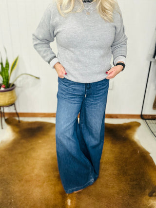 Wade Wide Leg Judy Blue Palazzo Jeans-Pants-Judy Blue-Motis & Co Boutique, Women's Fashion Boutique in Carthage, Missouri