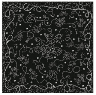 XOXO Black and White Western Shorty Scarf-Scarf-XOXO ART & Co-Motis & Co Boutique, Women's Fashion Boutique in Carthage, Missouri
