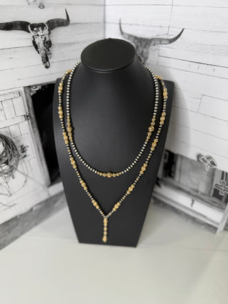 Desert Pearl Authentic Sterling and Gold Lariat Necklace
