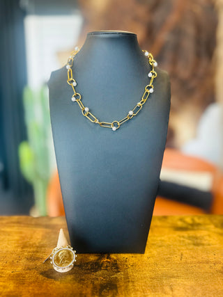 Jennifer Gold Paperclip Pearl Necklace-Necklace-ChanSutt-Motis & Co Boutique, Women's Fashion Boutique in Carthage, Missouri