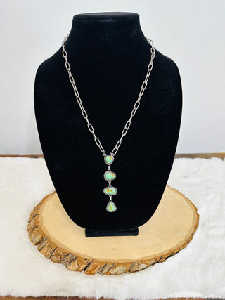 Drifter Green Turquoise Lariat Necklace-Necklaces-Western Elite-Motis & Co Boutique, Women's Fashion Boutique in Carthage, Missouri