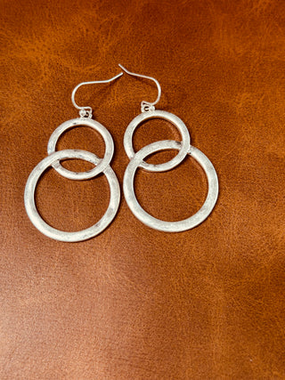 Twice Around Silver Dangle Earrings-Earrings-Carol Su-Motis & Co Boutique, Women's Fashion Boutique in Carthage, Missouri