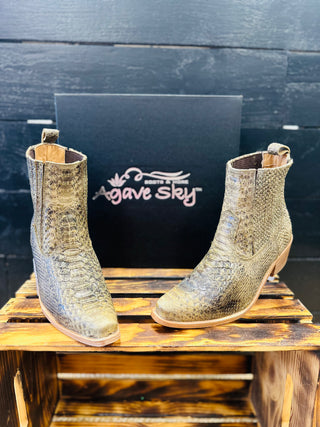 Agave Sky Paige Olive Python Boots-Boots-Agave Sky-Motis & Co Boutique, Women's Fashion Boutique in Carthage, Missouri