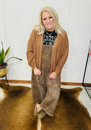 Lindsay Destroyed Leopard Overall-Pants-EASEL-Motis & Co Boutique, Women's Fashion Boutique in Carthage, Missouri