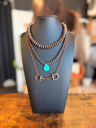 Jenks Copper Teardrop Necklace-Necklaces-Western Elite-Motis & Co Boutique, Women's Fashion Boutique in Carthage, Missouri