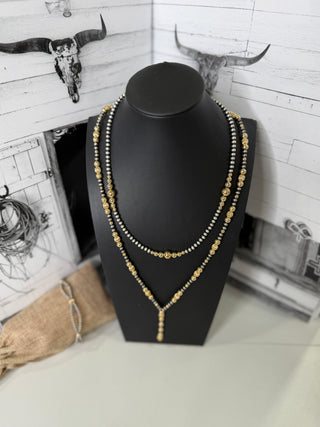 Desert Pearl Authentic Sterling and Gold Lariat Necklace