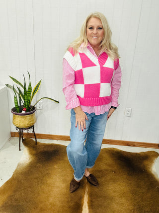 Traci Button Down Blouse - Pink-Long Sleeves-Star Drop-Motis & Co Boutique, Women's Fashion Boutique in Carthage, Missouri