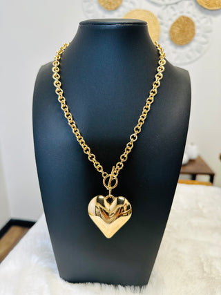 Ellorie Gold Heart Necklace-Necklaces-Carol Su-Motis & Co Boutique, Women's Fashion Boutique in Carthage, Missouri