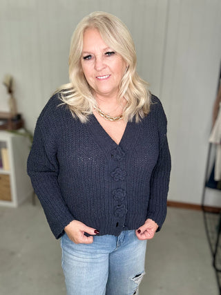 Oversize Charcoal Cardigan - The Cher-Cardigans-POL-Motis & Co Boutique, Women's Fashion Boutique in Carthage, Missouri