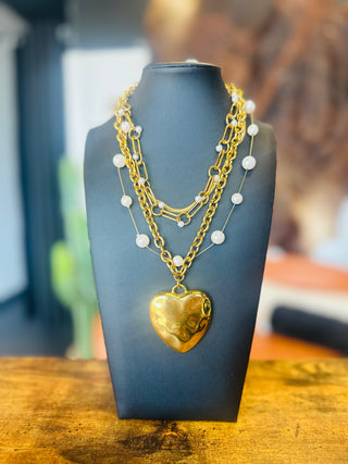 Jennifer Gold Paperclip Pearl Necklace-Necklace-ChanSutt-Motis & Co Boutique, Women's Fashion Boutique in Carthage, Missouri
