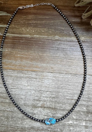 Authentic Golden Hill Turquoise & Sterling Silver Choker – Handmade-Necklaces-Bijoux-Motis & Co Boutique, Women's Fashion Boutique in Carthage, Missouri