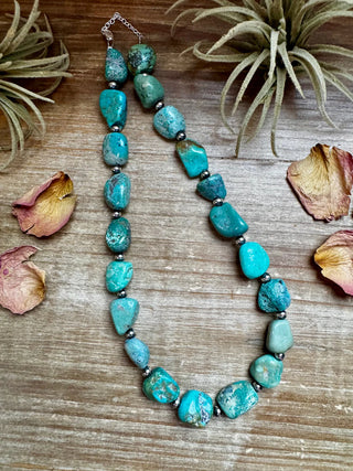 Flint Authentic Turquoise Nugget Necklace-Necklaces-Bijoux-Motis & Co Boutique, Women's Fashion Boutique in Carthage, Missouri