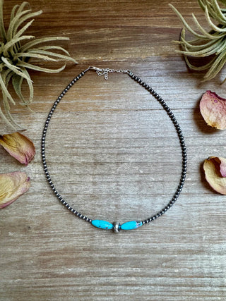 Handcrafted Turquoise & Sterling Silver Choker | Western Drifter-Necklaces-Bijoux-Motis & Co Boutique, Women's Fashion Boutique in Carthage, Missouri