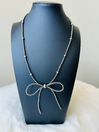 Benton Authentic Sterling Silver Bow Necklace-Necklaces-Bijoux-Motis & Co Boutique, Women's Fashion Boutique in Carthage, Missouri