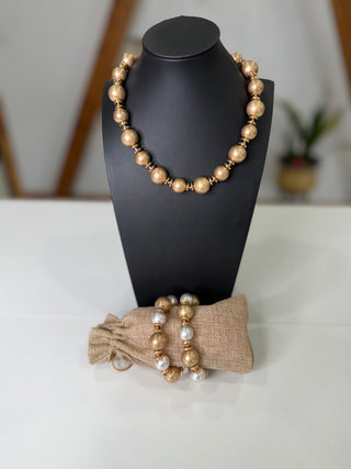 Canon Gold and Silver Bead Bracelet Set