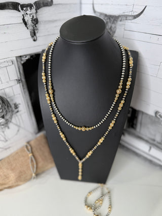 Desert Pearl Authentic Sterling and Gold Lariat Necklace