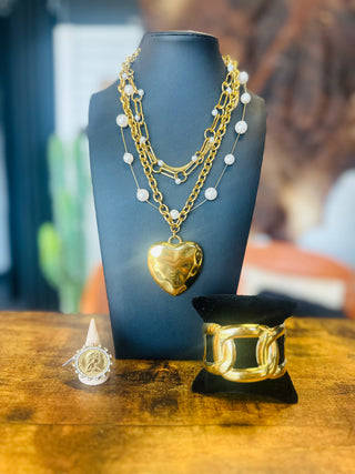 Jennifer Gold Paperclip Pearl Necklace-Necklace-ChanSutt-Motis & Co Boutique, Women's Fashion Boutique in Carthage, Missouri