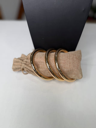 Falcon Gold Metal Bangle Bracelet Set