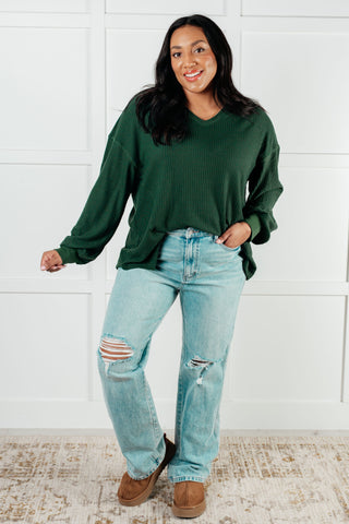 Good Things Are Coming V-Neck Top in Green-Tops-Ave Shops-Motis & Co Boutique, Women's Fashion Boutique in Carthage, Missouri