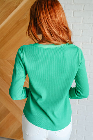 Greensleeves Waffle Knit Henley-Tops-Ave-Motis & Co Boutique, Women's Fashion Boutique in Carthage, Missouri