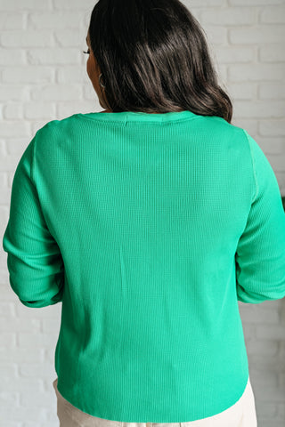 Greensleeves Waffle Knit Henley-Tops-Ave-Motis & Co Boutique, Women's Fashion Boutique in Carthage, Missouri