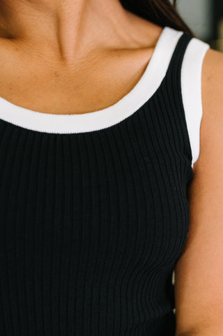 Handled It Contrast Trim Tank in Black-sleeveless-Ave Shops-Motis & Co Boutique, Women's Fashion Boutique in Carthage, Missouri
