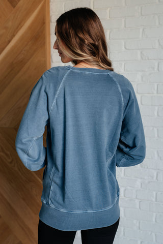 Hands Down Favorite Sweatshirt in Dusty Blue-Pullovers-Ave Shops-Motis & Co Boutique, Women's Fashion Boutique in Carthage, Missouri