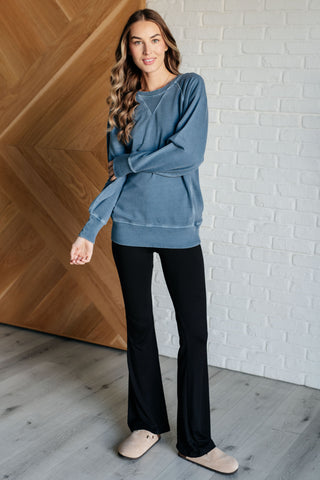 Hands Down Favorite Sweatshirt in Dusty Blue-Pullovers-Ave Shops-Motis & Co Boutique, Women's Fashion Boutique in Carthage, Missouri