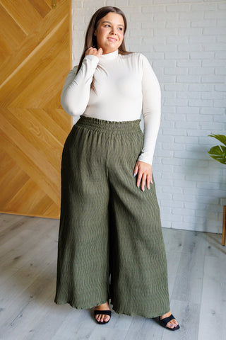 Harmony High Rise Wide Pants in Olive-Pants-Ave Shops-Motis & Co Boutique, Women's Fashion Boutique in Carthage, Missouri
