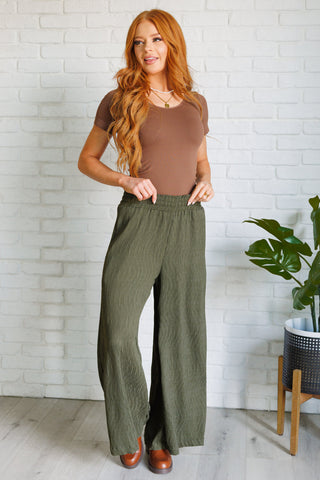 Harmony High Rise Wide Pants in Olive-Pants-Ave Shops-Motis & Co Boutique, Women's Fashion Boutique in Carthage, Missouri