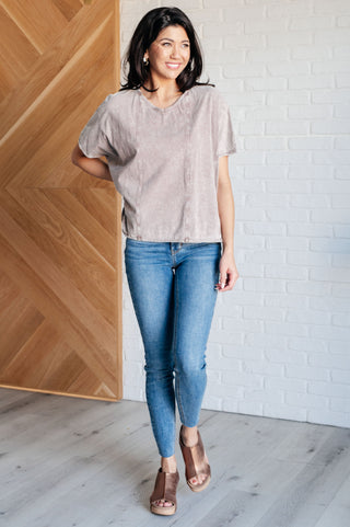 Here for the Vibes Mineral Wash Spliced Tee-Tops-Ave Shops-Motis & Co Boutique, Women's Fashion Boutique in Carthage, Missouri