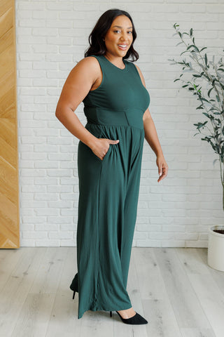 Hilary Wide Leg Jumpsuit in Green-Jumpsuits & Rompers-Ave Shops-Motis & Co Boutique, Women's Fashion Boutique in Carthage, Missouri